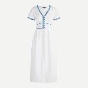 J.Crew linen embroidered dress